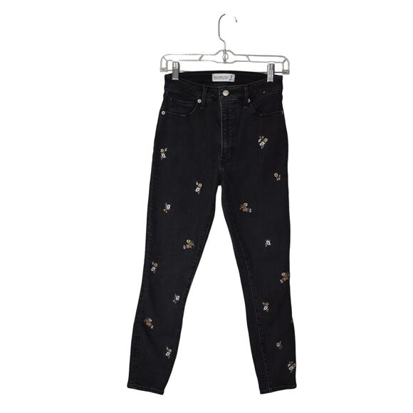 Abercrombie & Fitch Denim - Abercrombie & Fitch High Rise Super Skinny Ankle Black Sz 0
